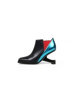 Jady Rose New In Shoes JadyRose | Blue Red Contrast Elevator Heel Ankle Boot