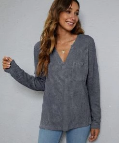 BBYS New In Clothing Smaibulun | Rayon Blend V-Neck Pocket Sweater