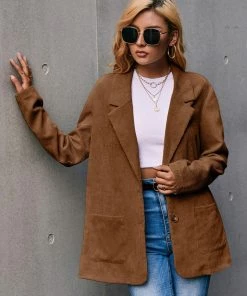 YBL New In Clothing Smaibulun | Corduroy Casual Jacket - Caramel