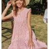 BBYS Plaid Flutter-Sleeve Dress - Pink New In Clothing