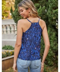 BBYS New In Clothing Taupe Leopard Chevron Singlet Top - Blue