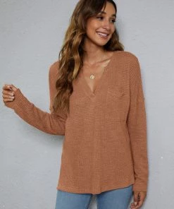 BBYS New In Clothing Smaibulun | Rayon Blend V-Neck Pocket Sweater