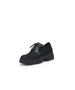 Jady Rose JadyRose | Honeycomb Black Leather Sneaker