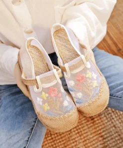 TC CACTUS ROSE | EMBROIDERED MESH UPPER ESPADRILLE LOAFER NEW ARRIVALS