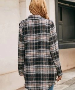 YBL New In Clothing Smaibulun | Gingham Button-Up Shirt Jacket - Black 11 YBL New In Clothing Smaibulun | Gingham Button-Up Shirt Jacket - Black