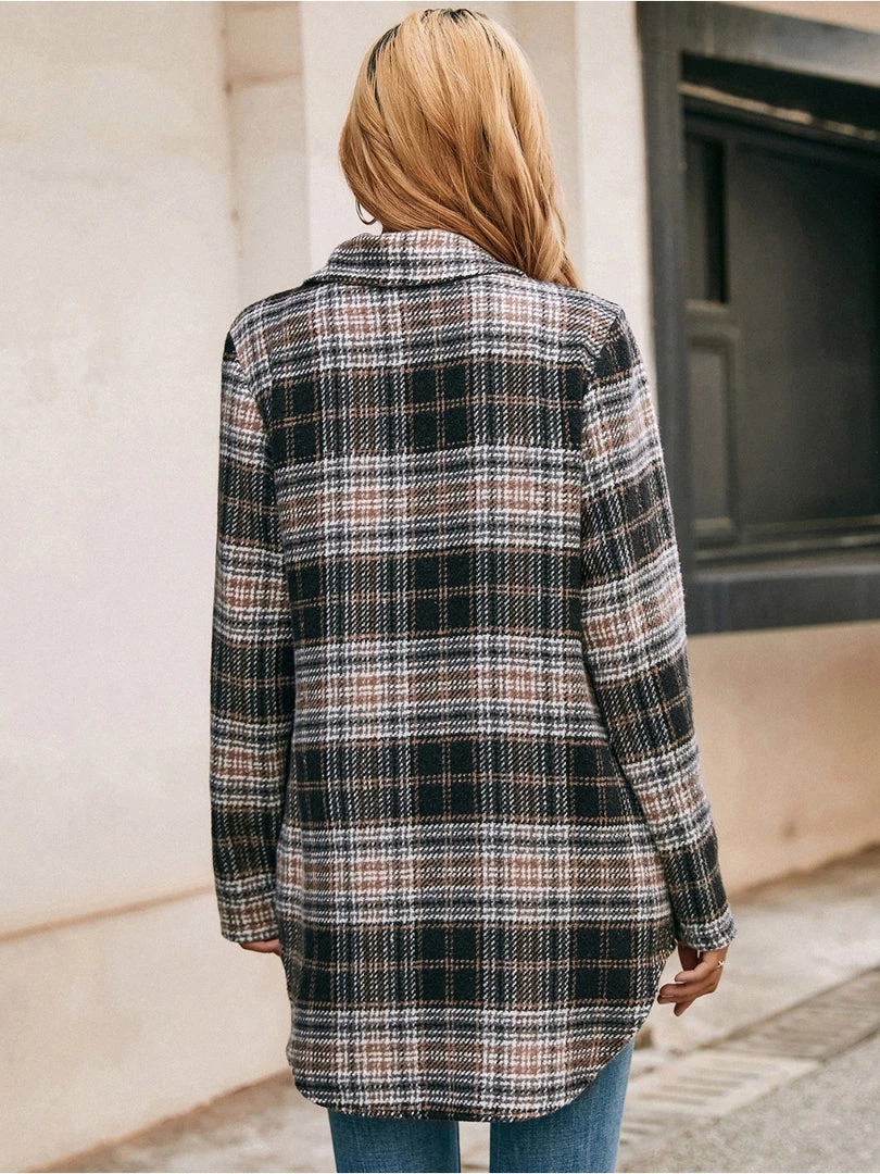 YBL New In Clothing Smaibulun | Gingham Button-Up Shirt Jacket - Black 6 YBL New In Clothing Smaibulun | Gingham Button-Up Shirt Jacket - Black