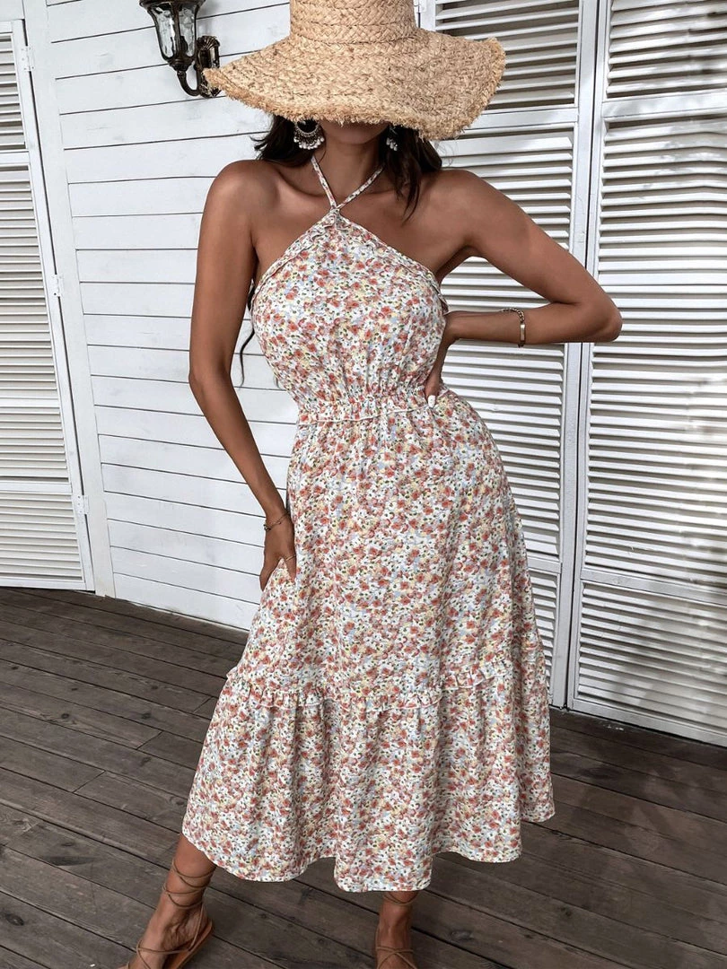 BFZY NEW ARRIVALS GINEVRA MIDI DRESS - PINK FLORAL 2 BFZY NEW ARRIVALS GINEVRA MIDI DRESS - PINK FLORAL