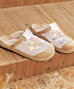 TC NEW ARRIVALS CACTUS ROSE | EMBROIDERED MESH UPPER ESPADRILLE MULE