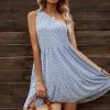 BBYS Floral One-Shoulder Casual Dress - Blue New In Clothing