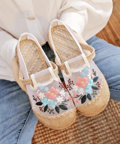 TC NEW ARRIVALS CACTUS ROSE | EMBROIDERED BLOSSOM ESPADRILLE LOAFER