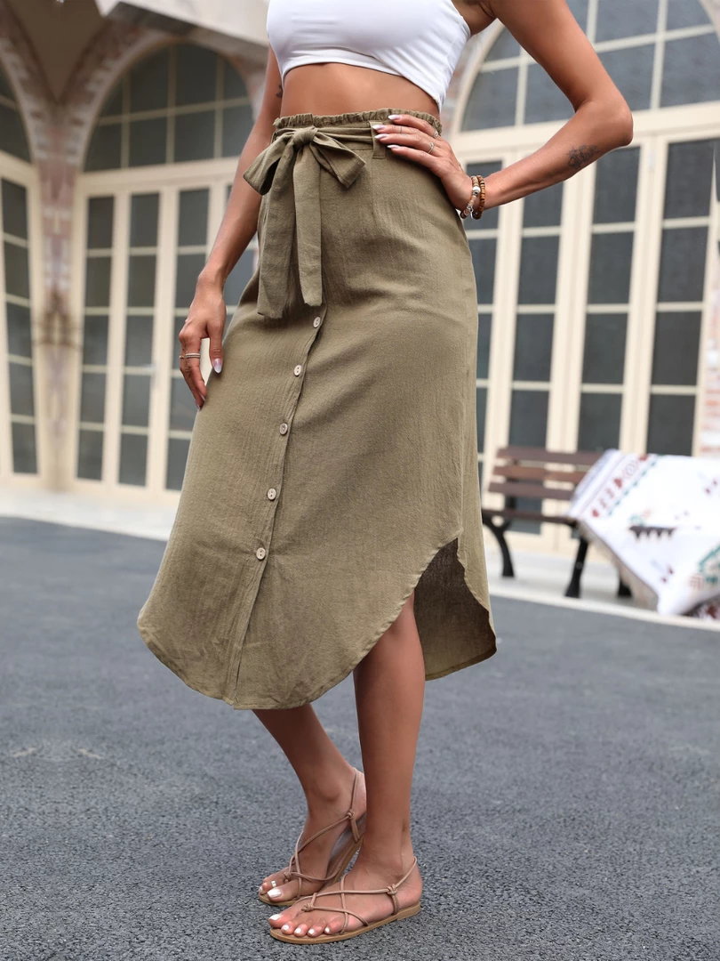 BFZY HARPA LINEN SKIRT - KHAKI NEW ARRIVALS 2 BFZY HARPA LINEN SKIRT - KHAKI NEW ARRIVALS