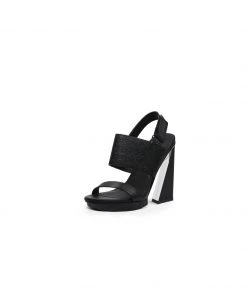 Jady Rose New In Shoes JadyRose | CASTLE SKY-HIGH BLACK LEATHER Slingback