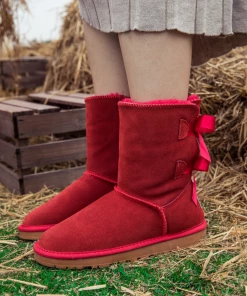 XH NEW ARRIVALS SMAIBULUN UGG™ | Double-Bow Back Ribbon Suede Boots - Crimson 10 XH NEW ARRIVALS SMAIBULUN UGG™ | Double-Bow Back Ribbon Suede Boots - Crimson