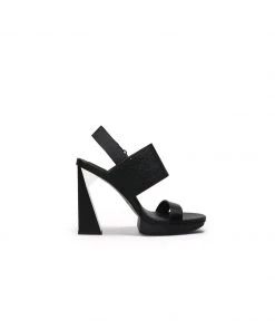 Jady Rose New In Shoes JadyRose | CASTLE SKY-HIGH BLACK LEATHER Slingback