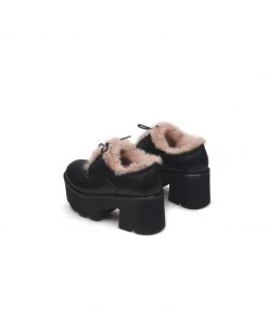Jady Rose JadyRose | Freesia Lace-Up Faux Fur Lined Chunky Heel Oxford 5 Jady Rose JadyRose | Freesia Lace-Up Faux Fur Lined Chunky Heel Oxford