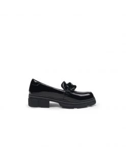 Jady Rose JadyRose | Mega Chain Black Leather Loafer NEW ARRIVALS