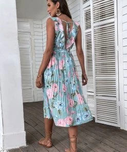 BFZY NEW ARRIVALS UKE MIDI DRESS - BLUE FLORAL 8 BFZY NEW ARRIVALS UKE MIDI DRESS - BLUE FLORAL