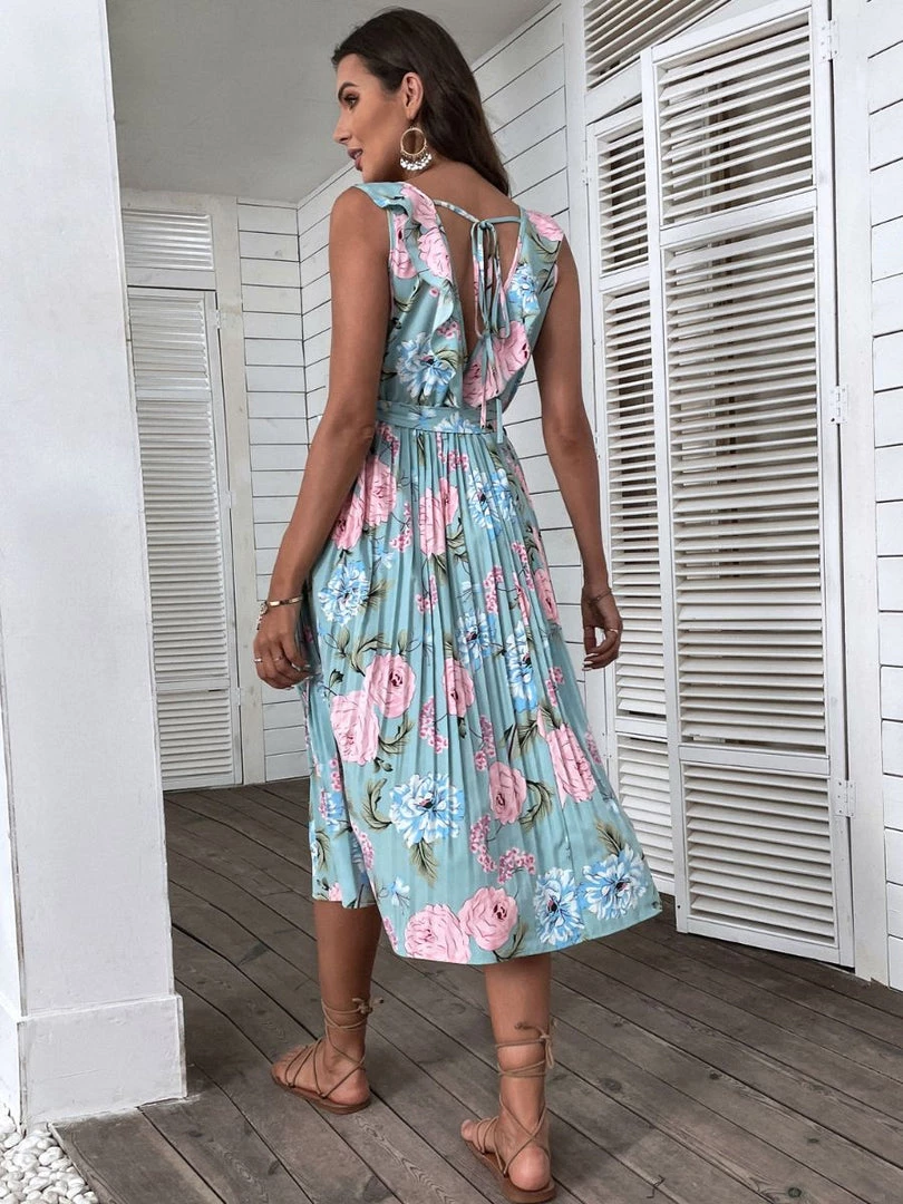 BFZY NEW ARRIVALS UKE MIDI DRESS - BLUE FLORAL 3 BFZY NEW ARRIVALS UKE MIDI DRESS - BLUE FLORAL