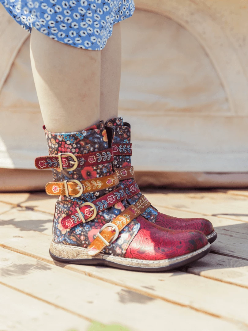 SOFFIA | DAISY PRINTED STRAPS LEATHER ANKLE BOOT NEW ARRIVALS 3 SOFFIA | DAISY PRINTED STRAPS LEATHER ANKLE BOOT NEW ARRIVALS