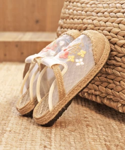 TC NEW ARRIVALS CACTUS ROSE | EMBROIDERED MESH UPPER ESPADRILLE MULE