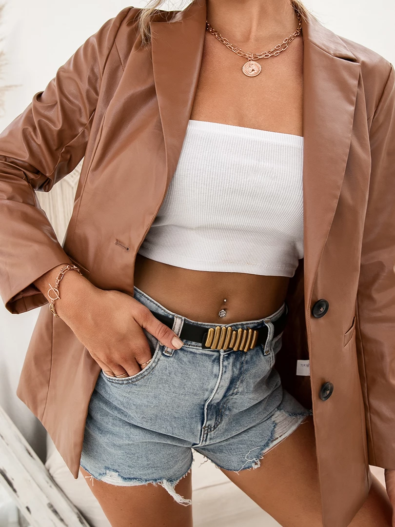 YBL Smaibulun | Faux Leather Grace Blazer New In Clothing 3 YBL Smaibulun | Faux Leather Grace Blazer New In Clothing