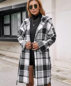 YBL Smaibulun | Playful Plaid Trench Coat New In Clothing