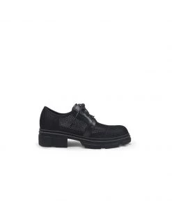 Jady Rose JadyRose | Honeycomb Black Leather Sneaker