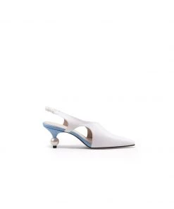 Jady Rose NEW ARRIVALS JadyRose | Pearl Heel Cut-Out Leather Cream Slingback