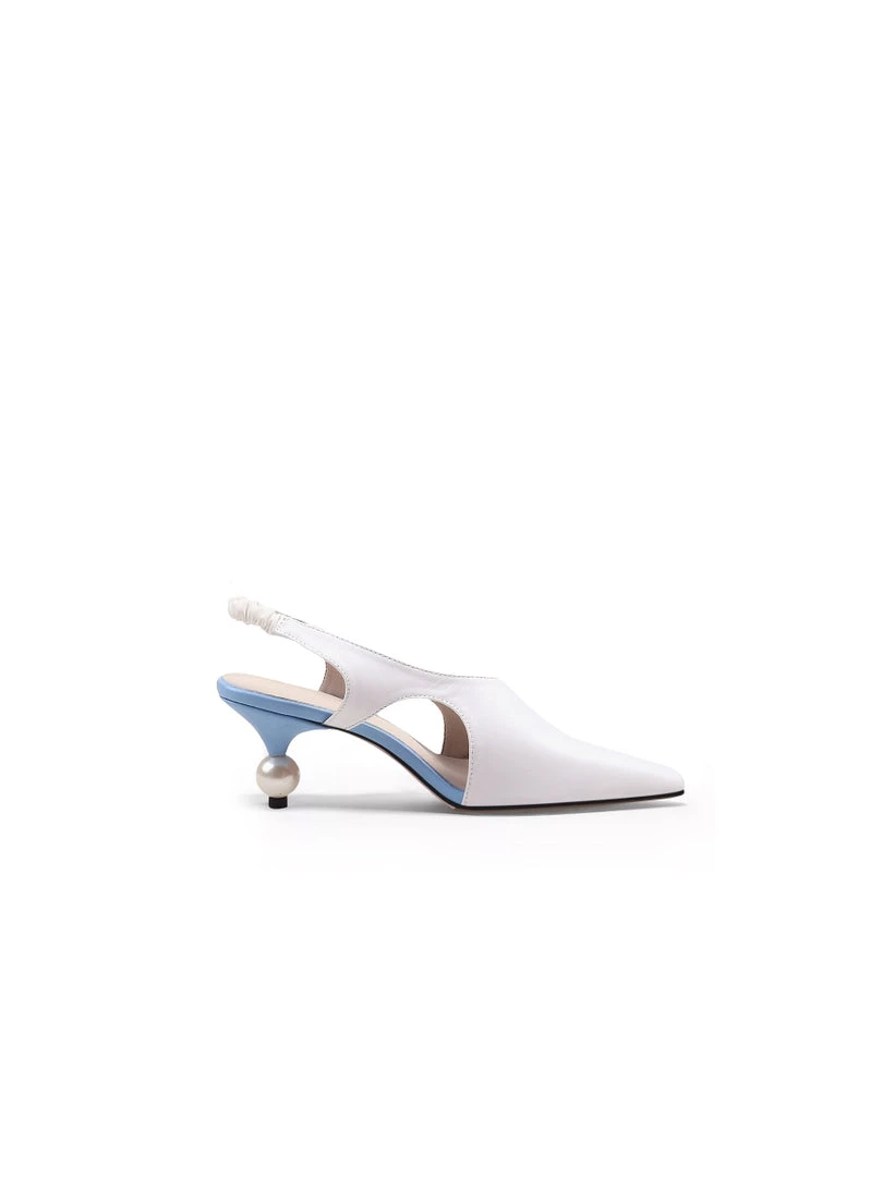 Jady Rose NEW ARRIVALS JadyRose | Pearl Heel Cut-Out Leather Cream Slingback 2 Jady Rose NEW ARRIVALS JadyRose | Pearl Heel Cut-Out Leather Cream Slingback