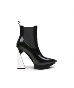 Jady Rose JadyRose | Mirror Triangle Heel Genuine Leather Chelsea Boot New In Shoes