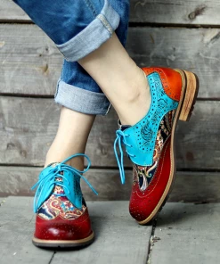 SOFFIA | Genuine Leather Classic Brown Flat Oxford Shoes Sneakers