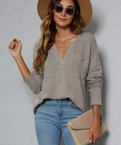 BBYS New In Clothing Smaibulun | Rayon Blend V-Neck Pocket Sweater