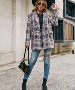 YBL New In Clothing Smaibulun | Plaid Double-Breasted Blazer 12 YBL New In Clothing Smaibulun | Plaid Double-Breasted Blazer