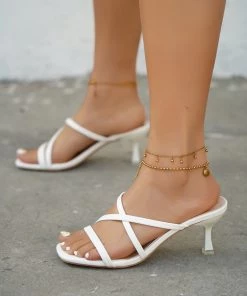 HT New In Shoes En Bloom | WHITE JESS HEELS