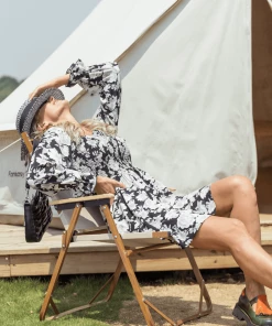 DY MORA MINI DRESS - BLACK FLORAL