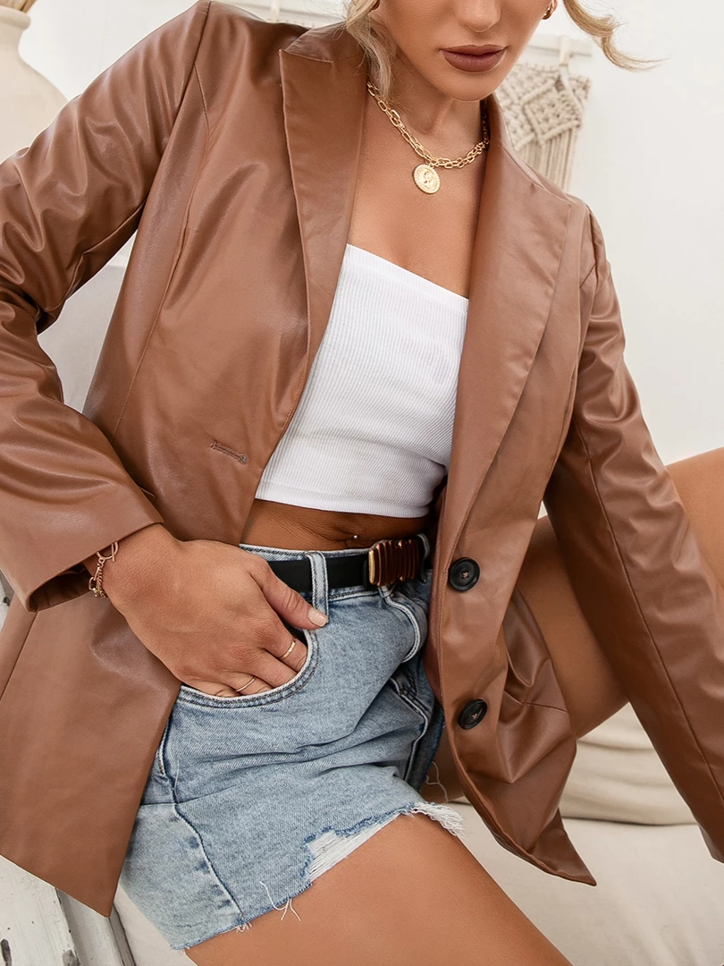 YBL Smaibulun | Faux Leather Grace Blazer New In Clothing 2 YBL Smaibulun | Faux Leather Grace Blazer New In Clothing