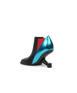 Jady Rose New In Shoes JadyRose | Blue Red Contrast Elevator Heel Ankle Boot