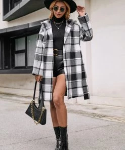 YBL Smaibulun | Playful Plaid Trench Coat New In Clothing