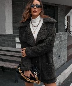 YBL Smaibulun | Single-Breasted Fleece Coat New In Clothing