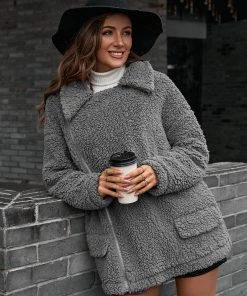 YBL Smaibulun | Black Asymmetrical Zip-Front Fleece Jacket 22 YBL Smaibulun | Black Asymmetrical Zip-Front Fleece Jacket