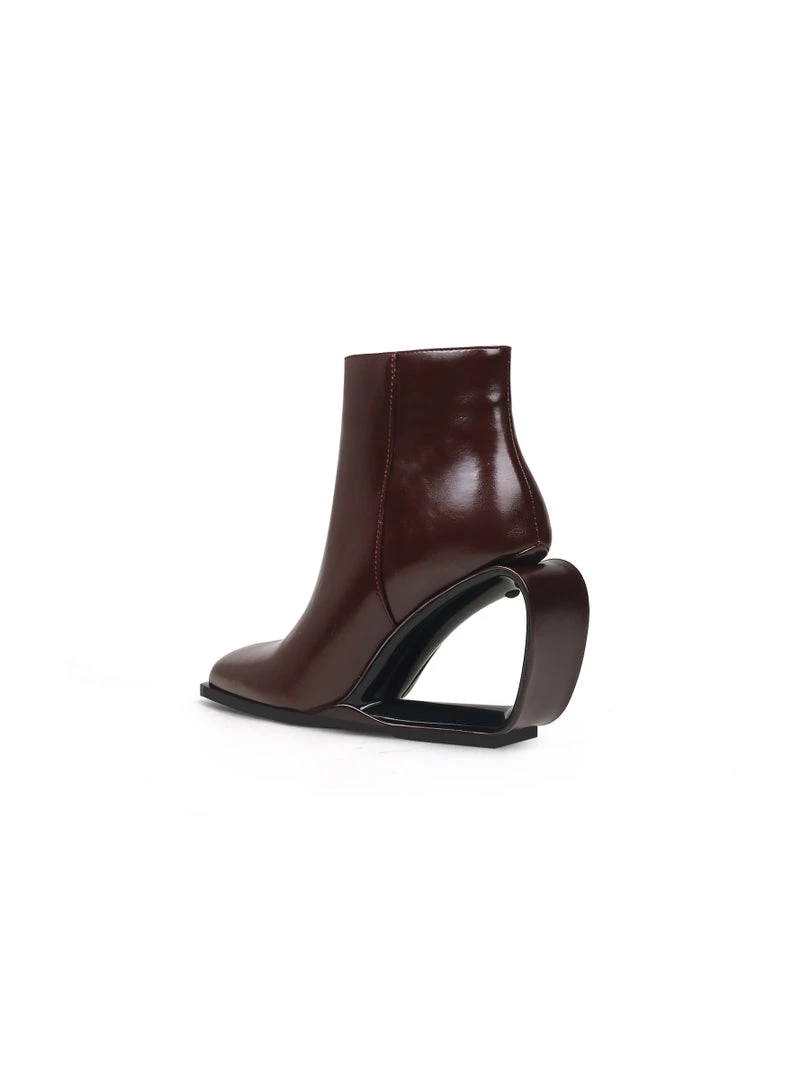 Jady Rose JadyRose | FIREPLACE Wedge-Heel Chocolate Leather Ankle Boot New In Shoes 6 Jady Rose JadyRose | FIREPLACE Wedge-Heel Chocolate Leather Ankle Boot New In Shoes