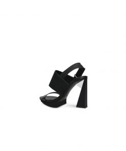 Jady Rose New In Shoes JadyRose | CASTLE SKY-HIGH BLACK LEATHER Slingback