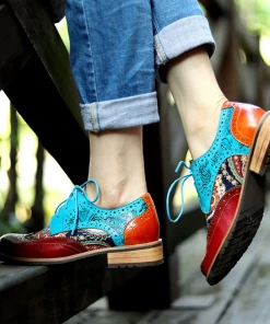 SOFFIA | Genuine Leather Classic Brown Flat Oxford Shoes Sneakers