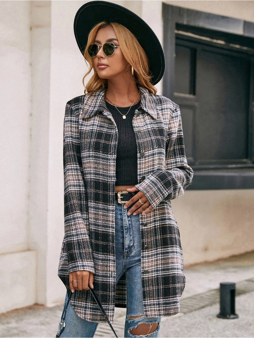 YBL New In Clothing Smaibulun | Gingham Button-Up Shirt Jacket - Black 2 YBL New In Clothing Smaibulun | Gingham Button-Up Shirt Jacket - Black