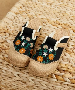 TC Cactus Rose | Summer Blooms Embroidered Mules - Women New In Shoes