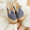 TC Cactus Rose |Stripe Strap-Accent Linen Mules Epadrilles - Women New In Shoes