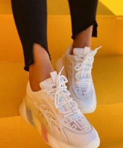 HT En Bloom |White & Mesh Stripe Sole Ugly Daddy Sneaker Sneaker & Athletic 17 HT En Bloom |White & Mesh Stripe Sole Ugly Daddy Sneaker Sneaker & Athletic