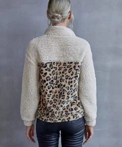 YBL New In Clothing Smaibulun | Leopard Color Block Fuzzy Pullover