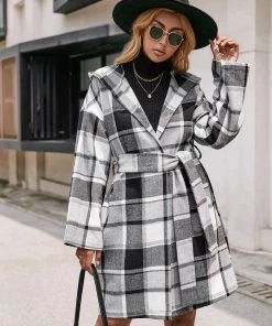 YBL Smaibulun | Playful Plaid Trench Coat New In Clothing