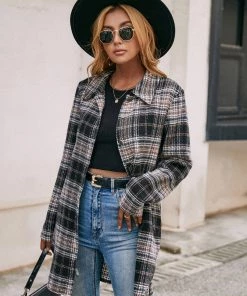 YBL New In Clothing Smaibulun | Gingham Button-Up Shirt Jacket - Black 8 YBL New In Clothing Smaibulun | Gingham Button-Up Shirt Jacket - Black